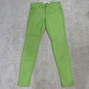 Green slim jeans
